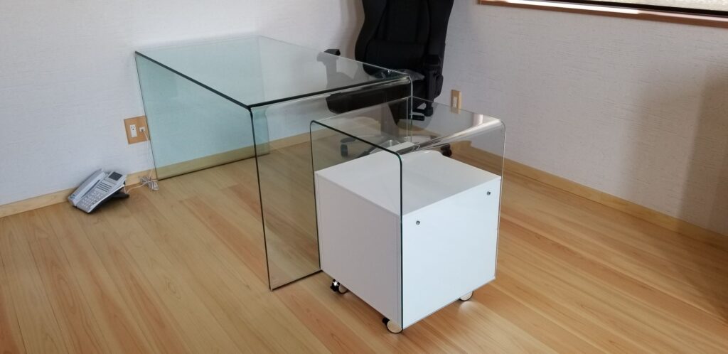 Fiam Italia rialtoデスク、キャスタードロワー