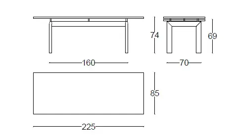 Cassina-table-LC6-drawing_