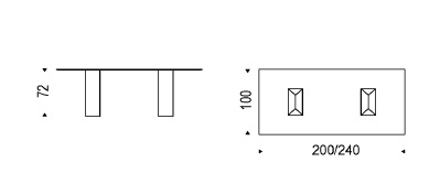 Cattelan Diapason table drawing