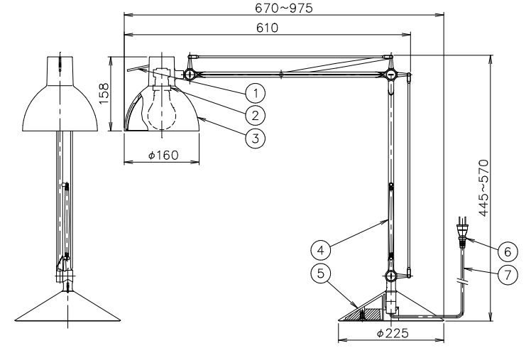 Flos Archimoon classic drawing