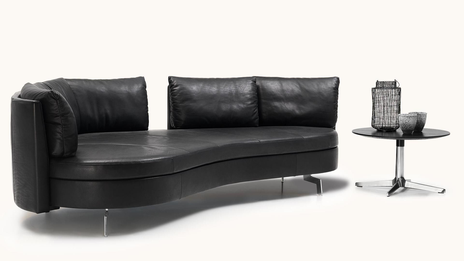 Semicircular sofa / modular / contemporary / leather