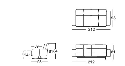 Rolf Benz 50 2 seater drawing