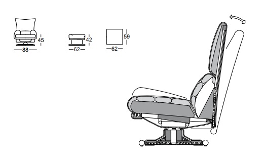 Rolf Benz 6500 Recliner drawing