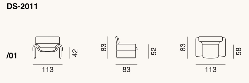 de Sede DS-2011 armchair drawing