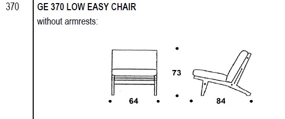 GE 370 Low Easy chair drawing