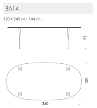 Fritz Hansen B Table drawing